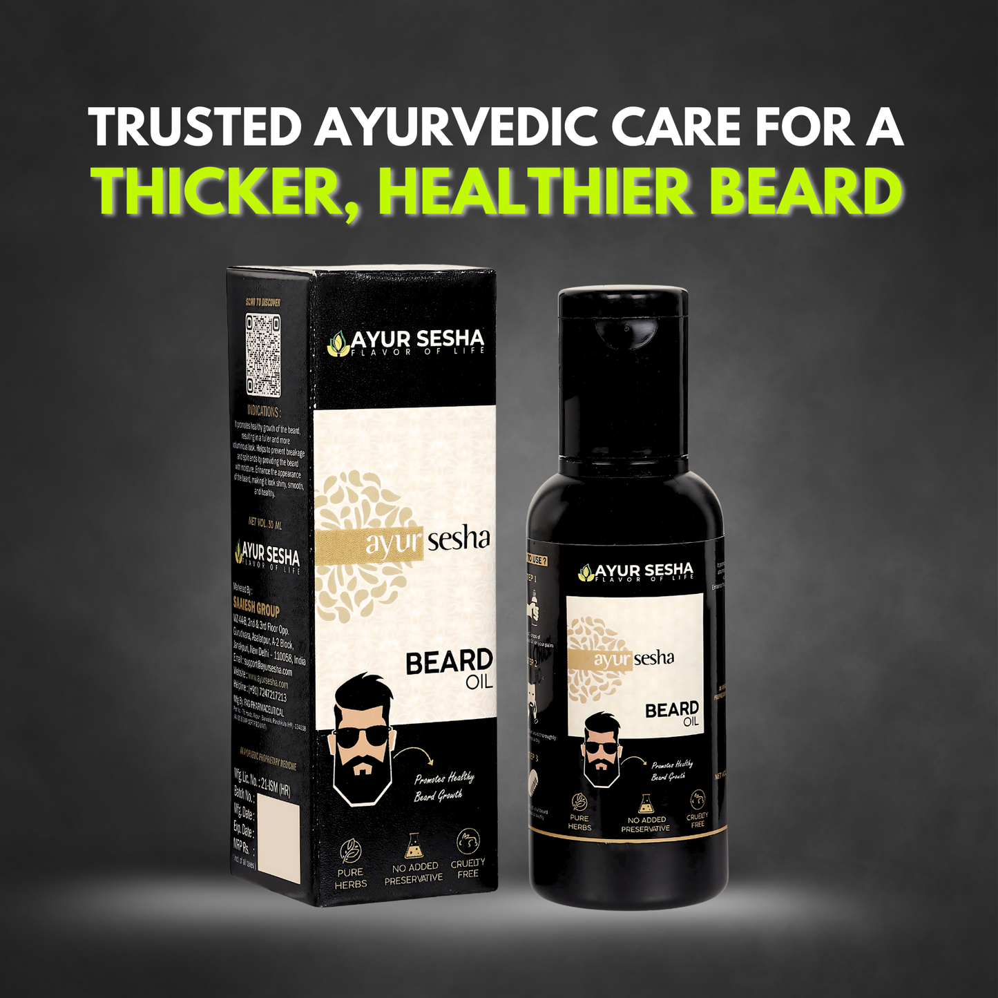 Beard Oil - Natural Herbal Formula for Thicker, Healthier Beard Growth