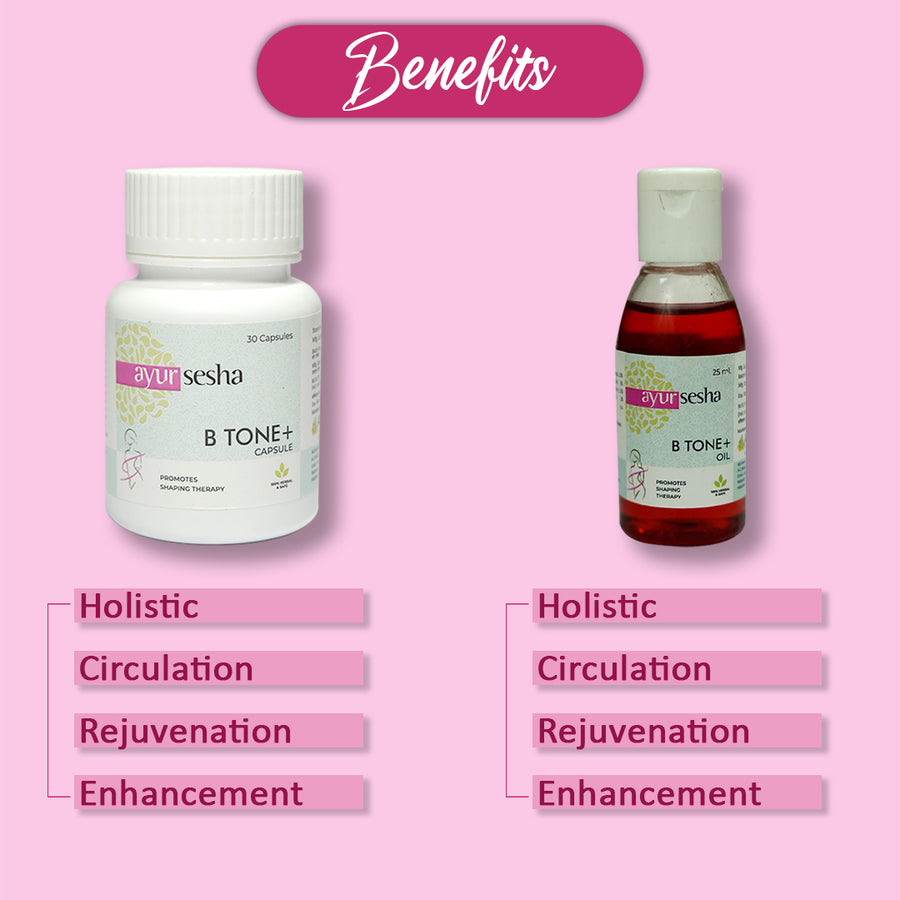 Benefits of Breast Enlargement with B Tone Capsules + Oil (Combo)