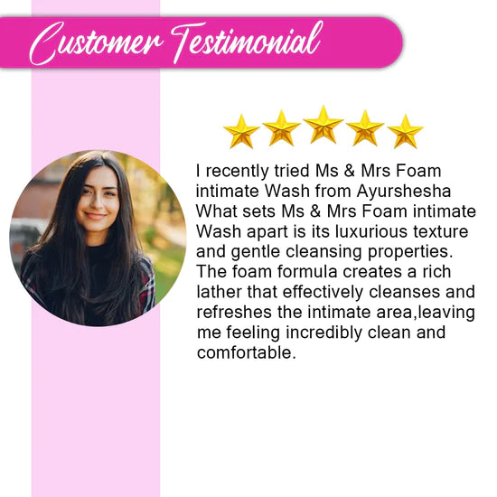 Customer Testimonial For Feminine Hygiene with Miss & Mrs Femintimate Wash
