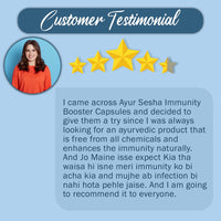 Customer Testimonial for Ayur Immunity Booster Capsules