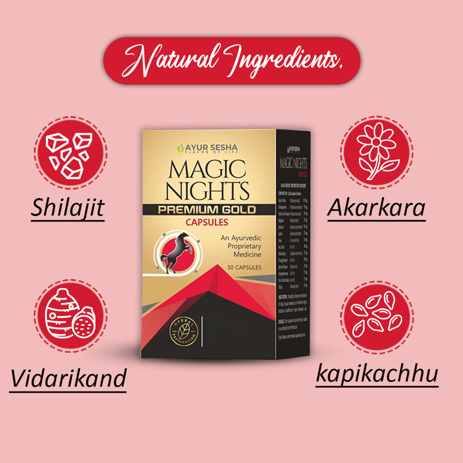 Magic Nights PREMIUM GOLD and RED Capsules natural Ingredients