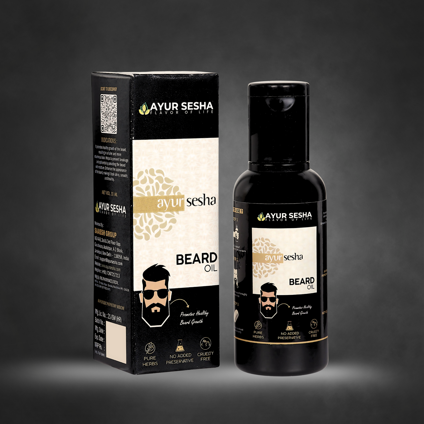 Beard Oil - Natural Herbal Formula for Thicker, Healthier Beard Growth