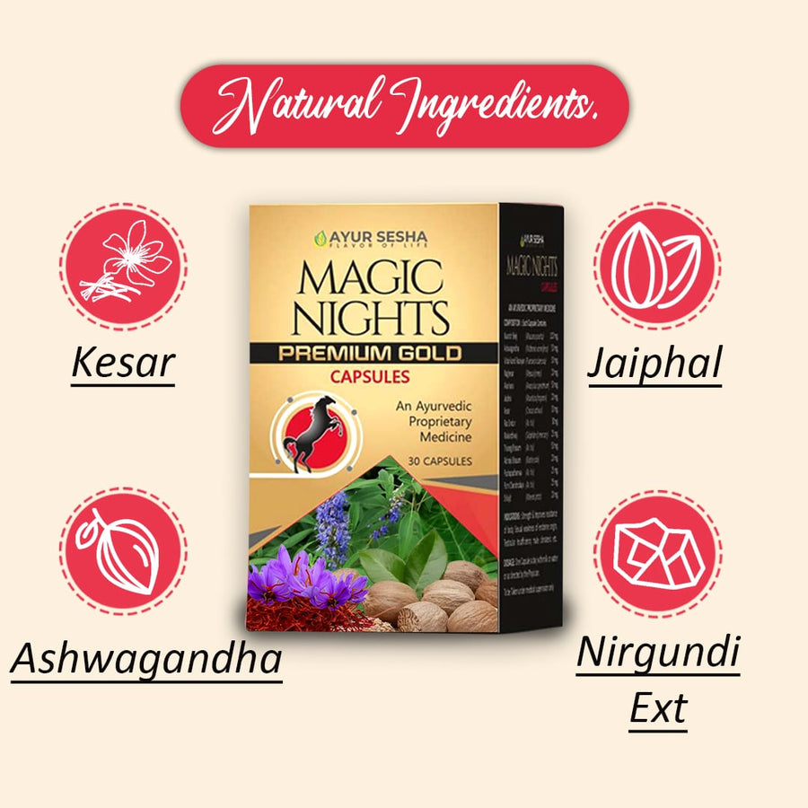 Natural Ingredients of Magic Nights Premium Gold: Energy and Male Enhancement Capsules