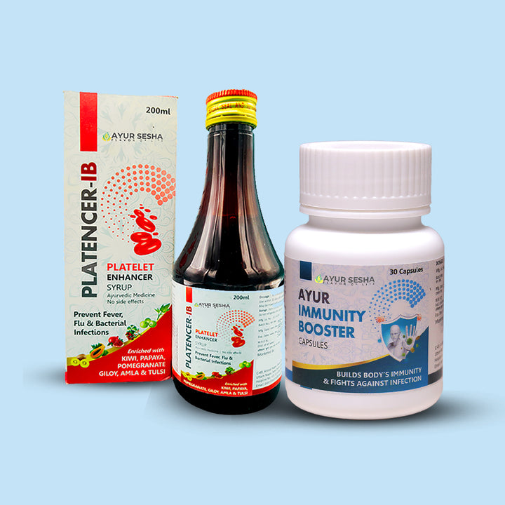 Platencer IB Platelet Enhancer Syrup & Immunity Booster Capsules (Combo)